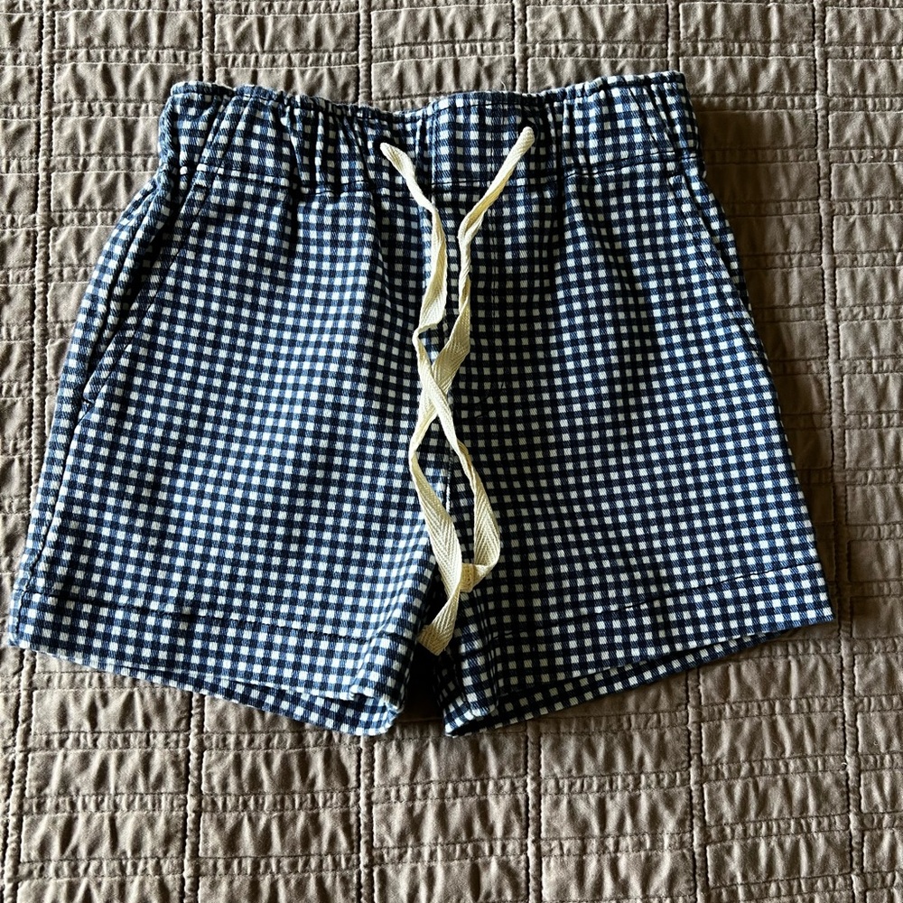 Minnow Boys Navy Gingham Canvas Short 3/4T